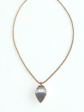 KENDRA SCOTT Gray Faceted Pendant Rose Gold Necklace